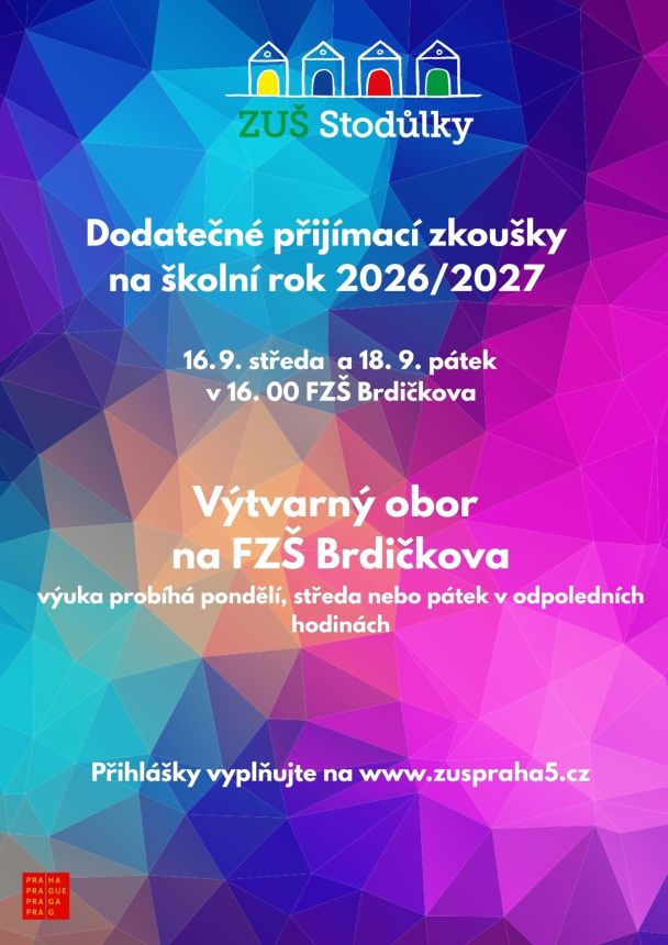 Dodatečné Talentové přijímací zkoušky pro výtvarný obor na školní rok 2026/2027
